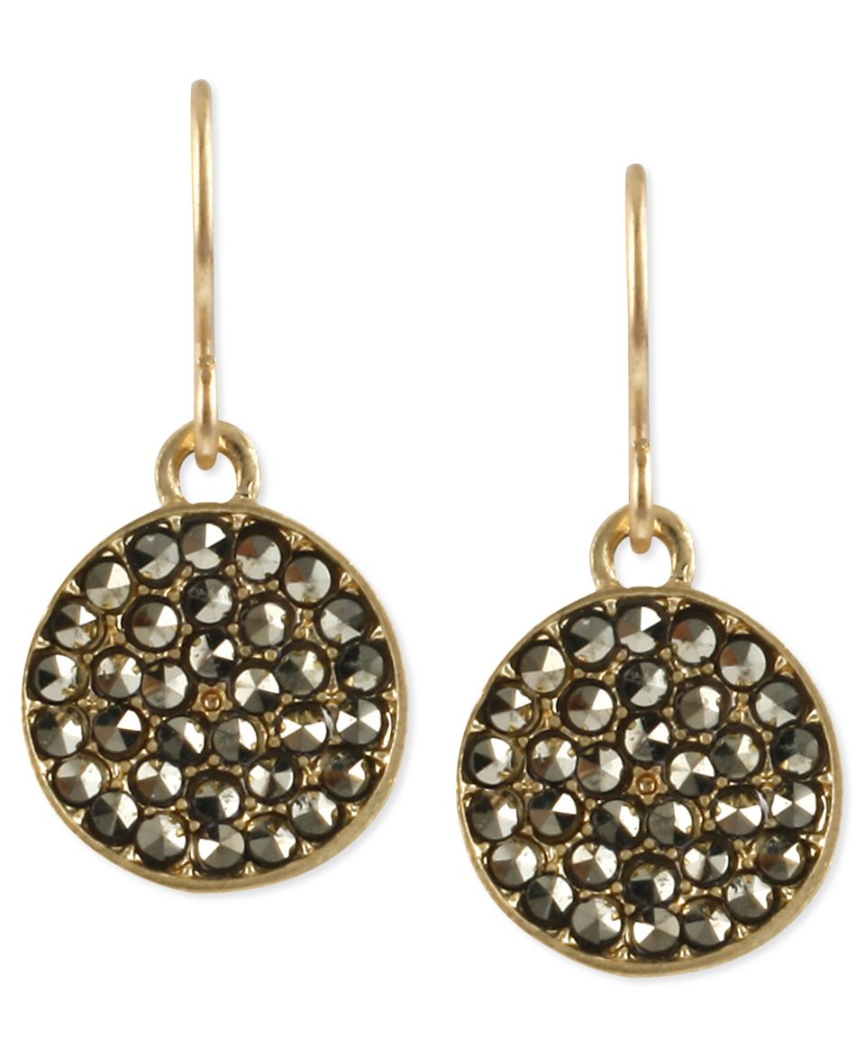 Kenneth Cole New York Earrings, Gold Tone Glass Crystal Circle Drop