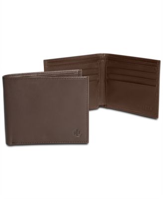 lauren by ralph lauren burnished leather trifold wallet
