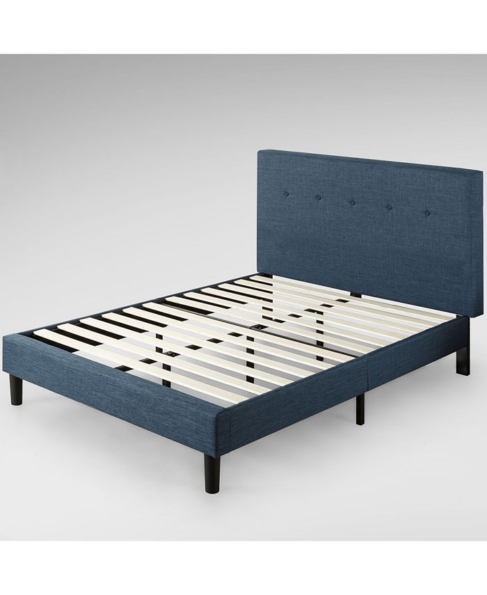 Zinus Omkaram Upholstered Navy Platform Bed Wood Slat Support King Reviews Furniture Macy S Zinus shalini upholstered diamond stitched wood platform beds with solid wood slats, steel frame and strong support, this platform bed make sure your night's. omkaram upholstered navy platform bed wood slat support king