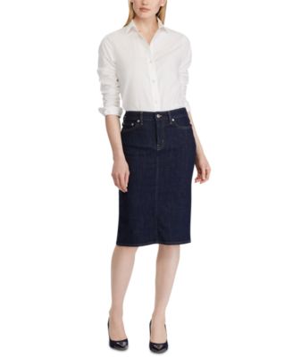 ralph lauren denim skirt macy's