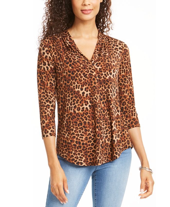 petite animal print tops