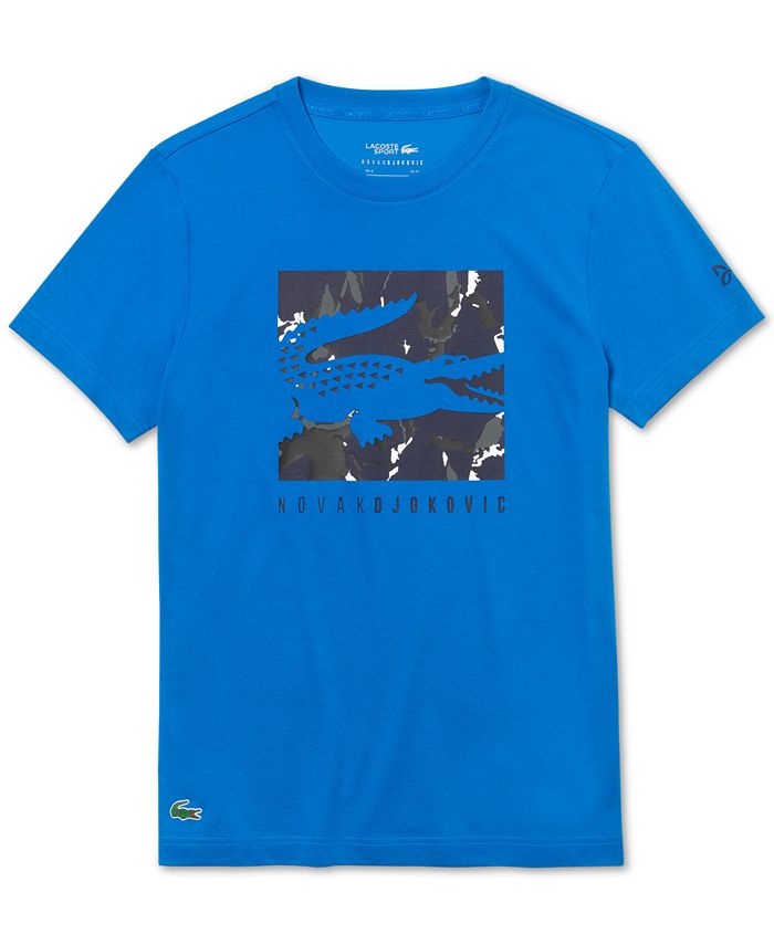 Lacoste Men S Performance Stretch Novak Djokovic Logo Graphic T Shirt Reviews T Shirts Men Macy S