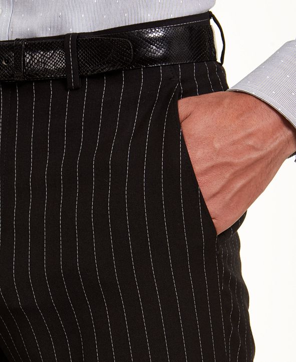 black pinstripe trousers men