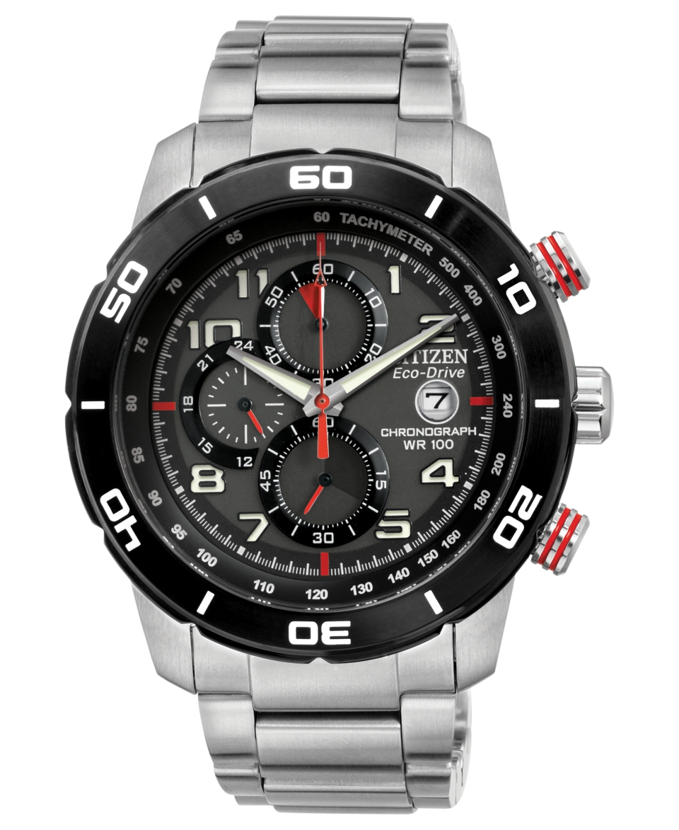 Citizen Watch, Mens Chronograph Eco Drive Stainless Steel Bracelet