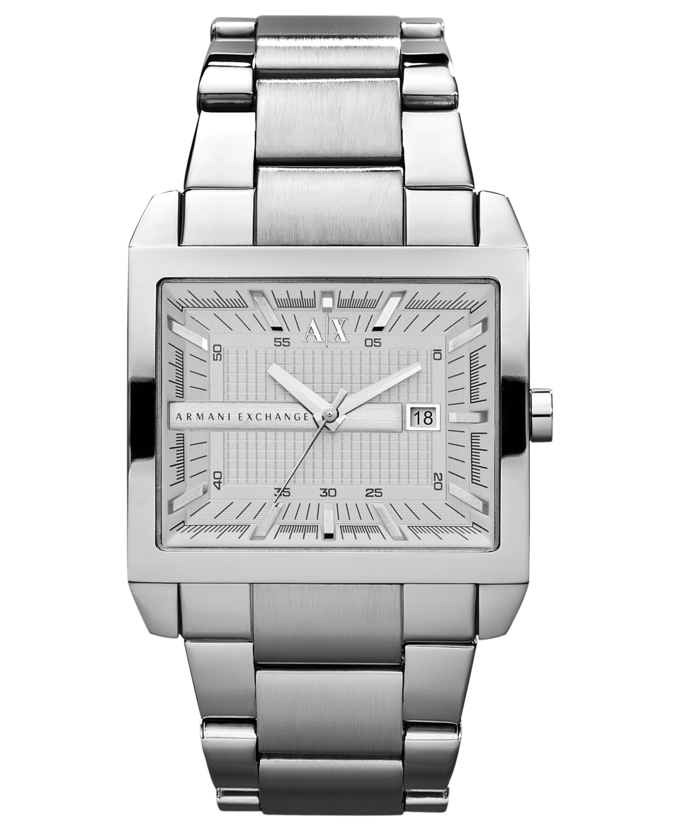 AX Armani Exchange Watch, Mens Stainless Steel Bracelet 43mm AX2201   Watches   Jewelry & Watches