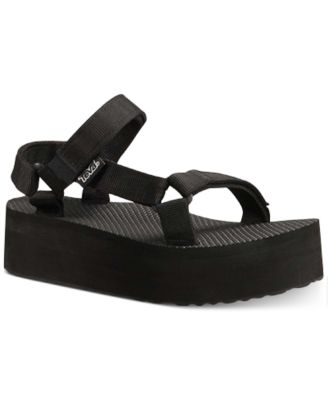black platform slippers
