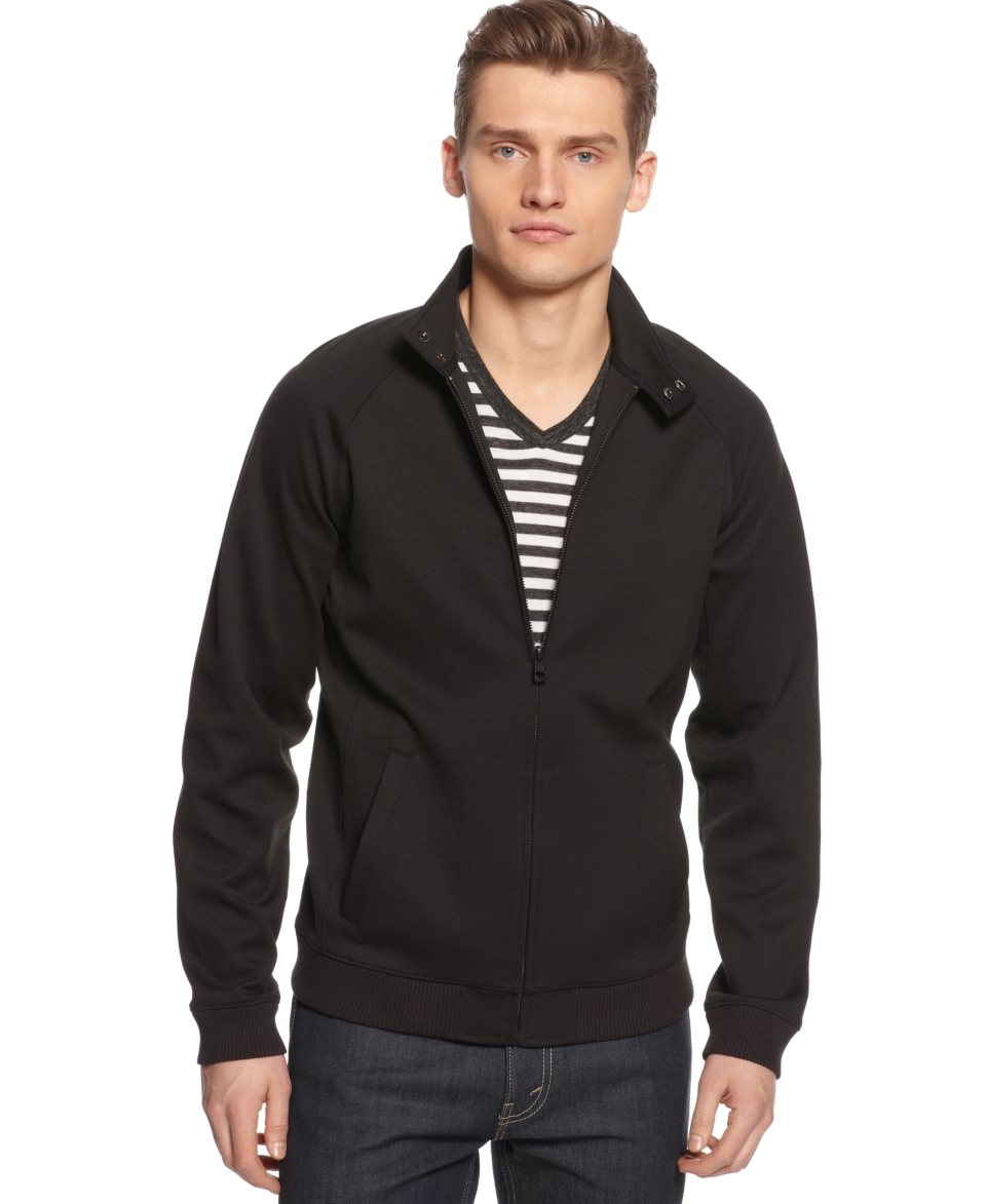 Calvin Klein Jacket, CK One Long Sleeve Full Zip Ponte Track Jacket