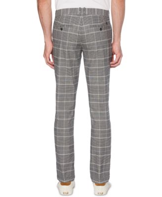 slim fit tartan trousers men's
