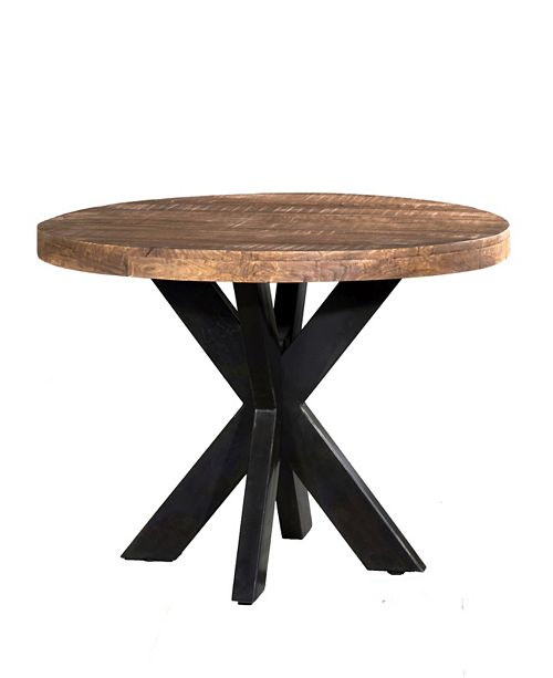 Villa2 Villa 2 Solid Wood Iron X Base 39 Round Dining Table Reviews Furniture Macy S
