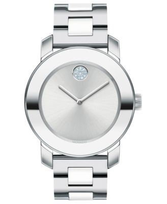 white ceramic movado watch