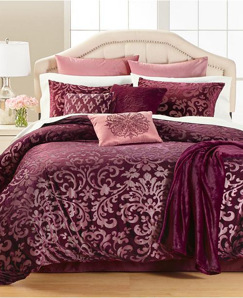 Martha Stewart Collection Velvet Burnout 14 Pc Comforter Sets Created For Macy S Reviews Bed In A Bag Bed Bath Macy S
