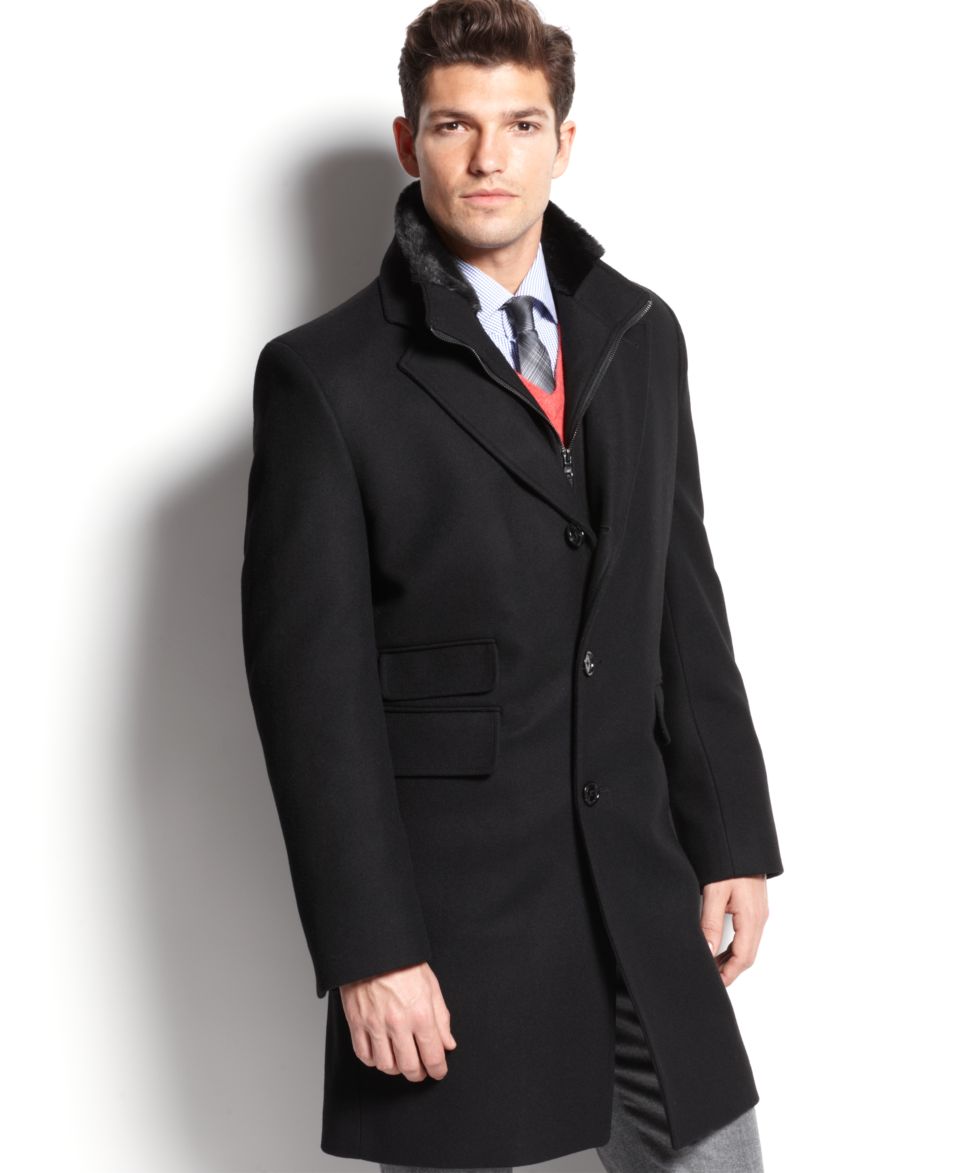 Michael Kors Coat, Madison Cashmere Blend Overcoat Trim Fit   Mens