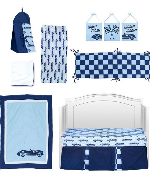 Pam Grace Creations Vintage Like Race Cars 10 Piece Crib Bedding Set Reviews Bed In A Bag Bed Bath Macy S