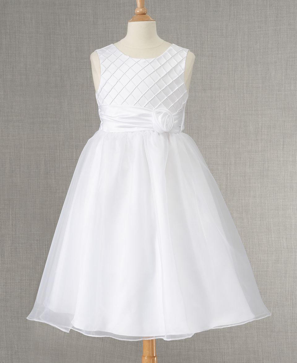 Rare Editions Girls Dress, Girls Communion Lattice Ballerina Dress