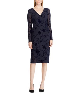 ralph lauren velvet surplice dress
