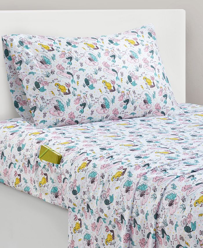 Jla Home Mermaid Twin Sheet Set Reviews Sheets Pillowcases Bed Bath Macy S