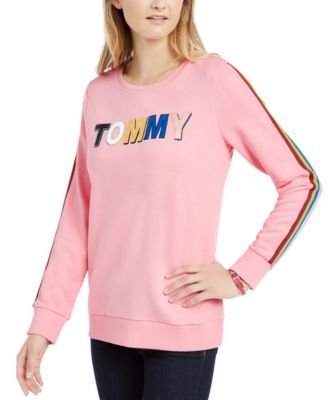 tommy jeans multicolor logo crew neck sweatshirt
