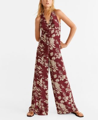 mango long printed jumpsuit