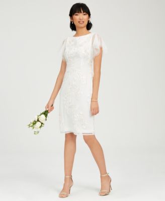 adrianna papell embroidered sheath dress