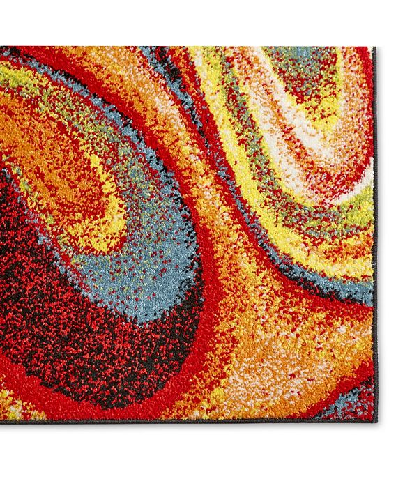 Global Rug Designs Burst BUR01 Red 6'6" x 9'2" Area Rug & Reviews