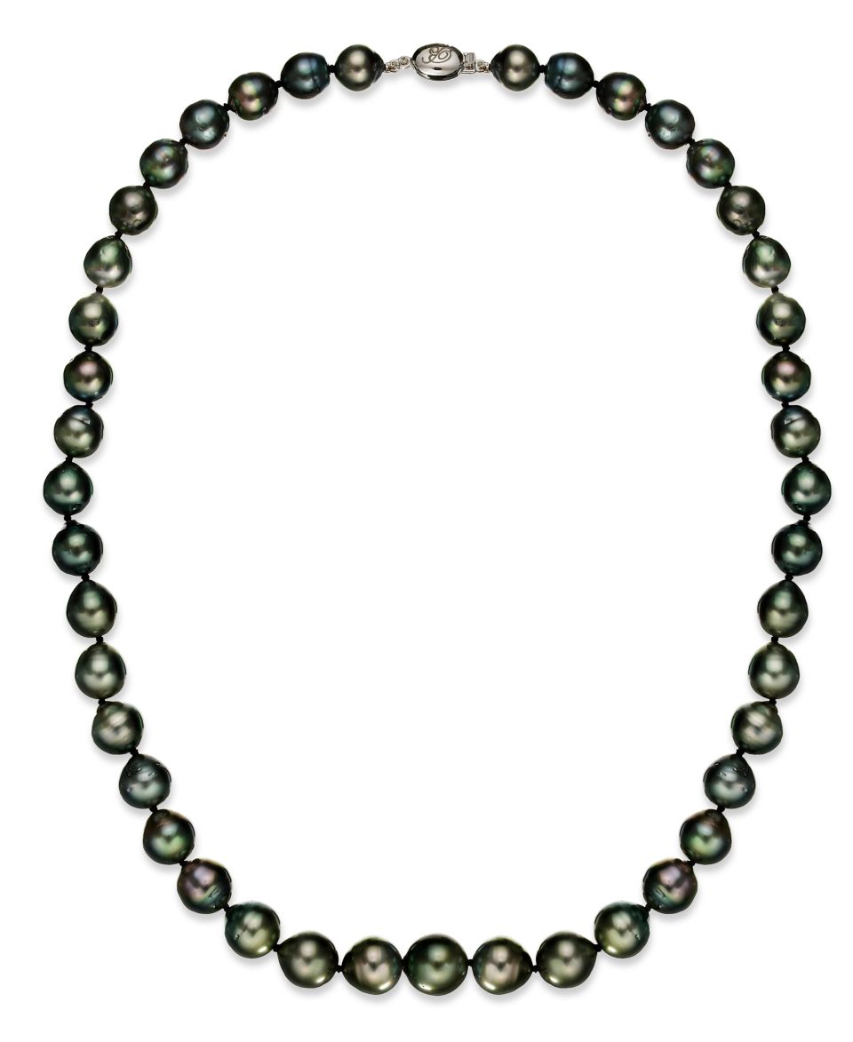 Pearl Bracelet, 14k Gold Black Cultured Freshwater Pearl Strand (7 8mm)   Bracelets   Jewelry & Watches