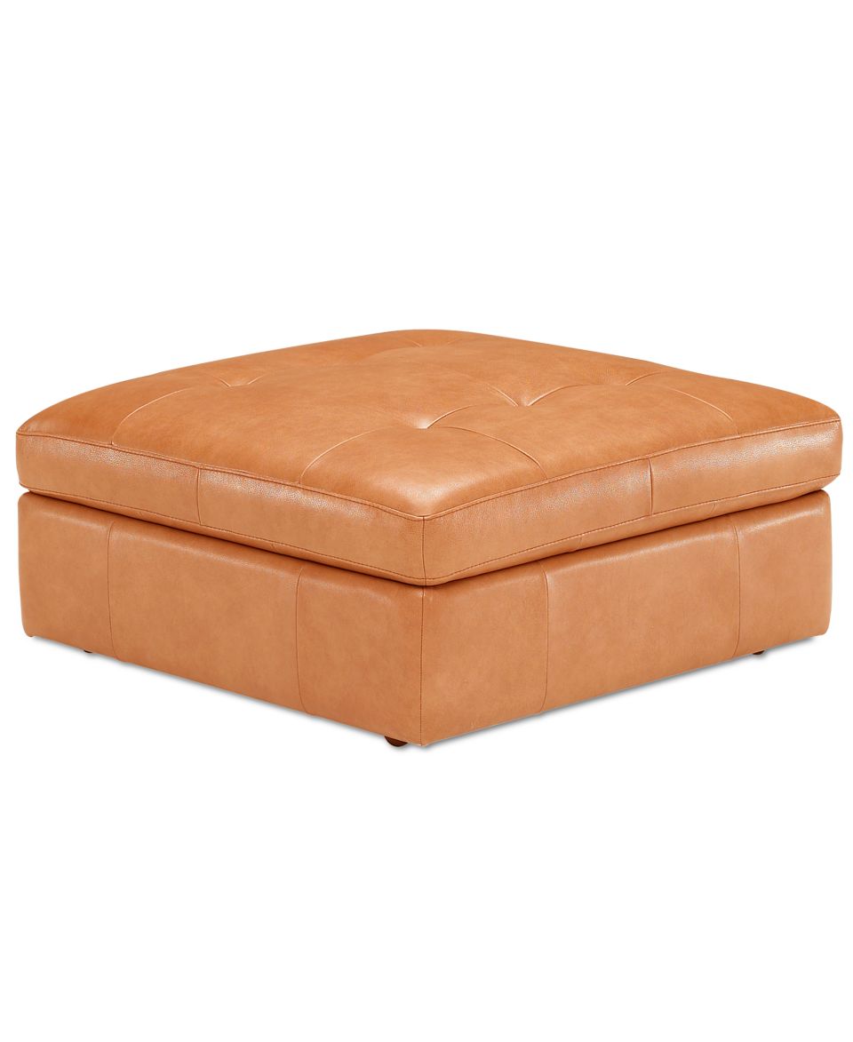 Damon Leather Ottoman, Storage 48W x 36D x 17H   Furniture