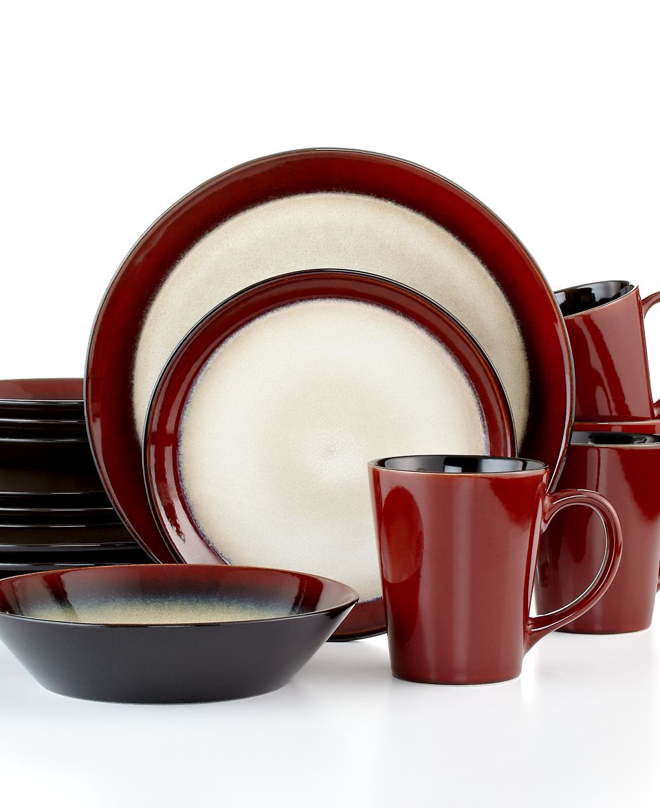 Signature Living Dinnerware, Signal Hill Burgundy 16 Piece Set