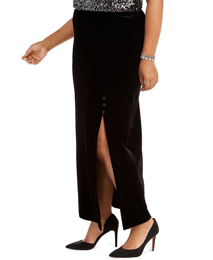 alex evenings velvet skirt