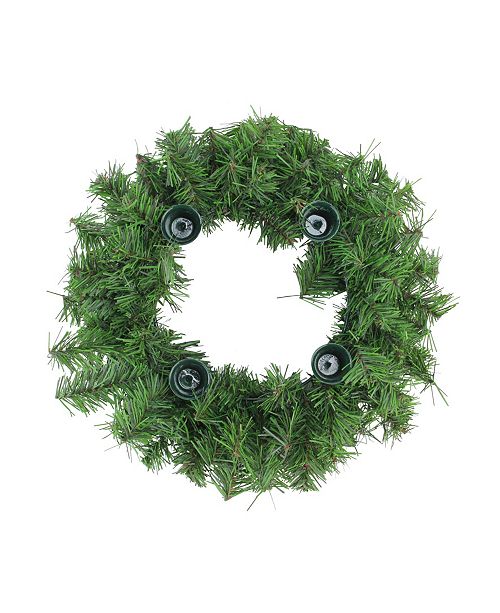 Northlight 12 Two Tone Pine Artificial Christmas Advent Wreath Holds 4 Taper Candles Reviews Holiday Shop Home Macy S