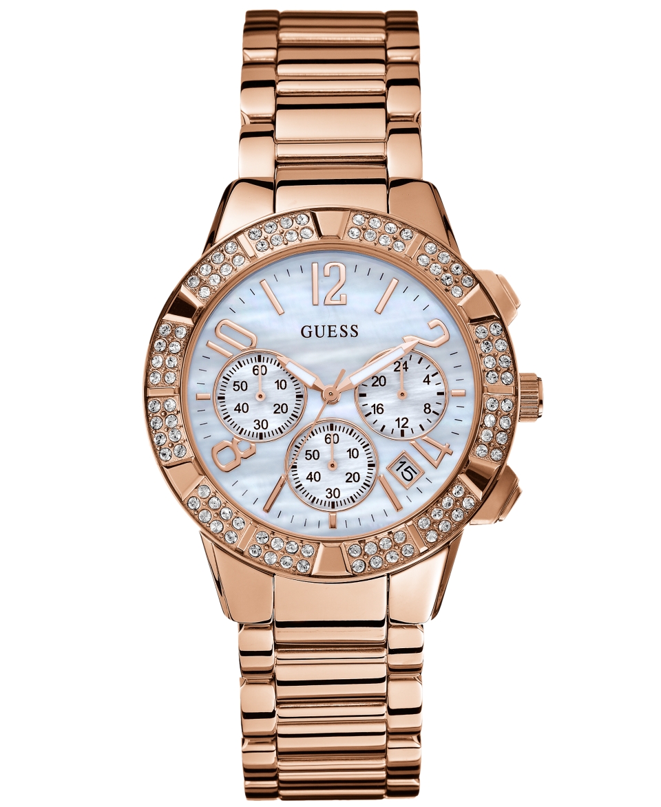 GUESS Watch, Womens Chronograph Rose Gold Tone Stainless Steel Bracelet 41mm U0141L3   Watches   Jewelry & Watches