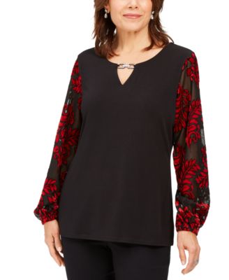 macys velvet tops