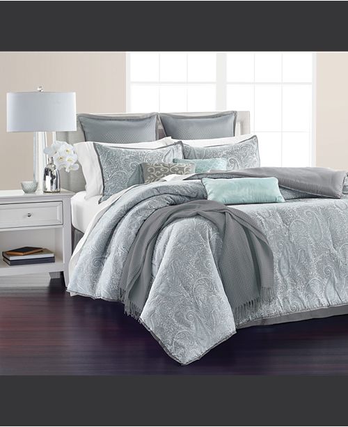 Martha Stewart Collection Paisley Plume Blue 14 Pc Comforter Sets Created For Macy S Reviews Bed In A Bag Bed Bath Macy S