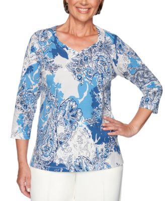 macys alfred dunner petite tops