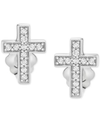 diamond earrings cross