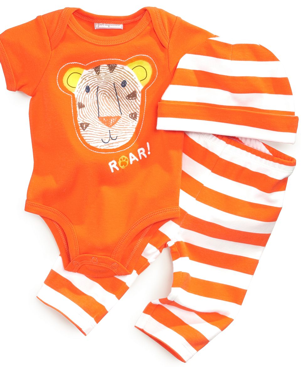 First Impressions Baby Set, Baby Boys Three Piece Roar Lion Bodysuit