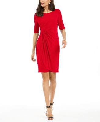 petite faux wrap dress