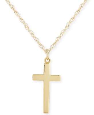 flat gold cross pendant