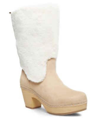 clog boots with fur