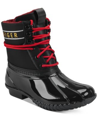 tommy hilfiger duck boots black