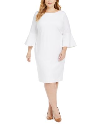 plus size white sheath dress