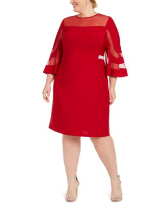 macy's plus size red dresses