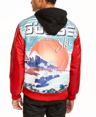 guess bomber jacket with hood
