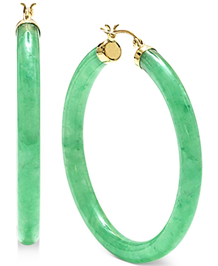 Jade hoop earrings clearance