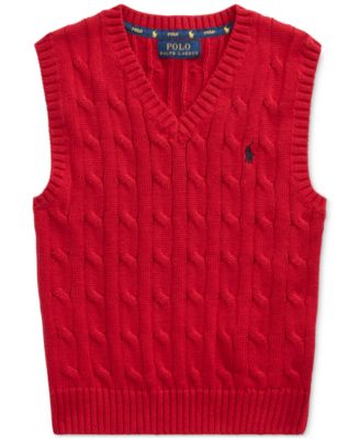 red polo sweater vest