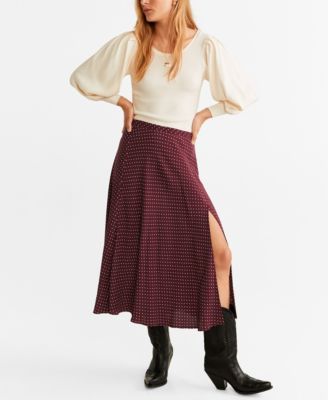 mango polka dot midi skirt