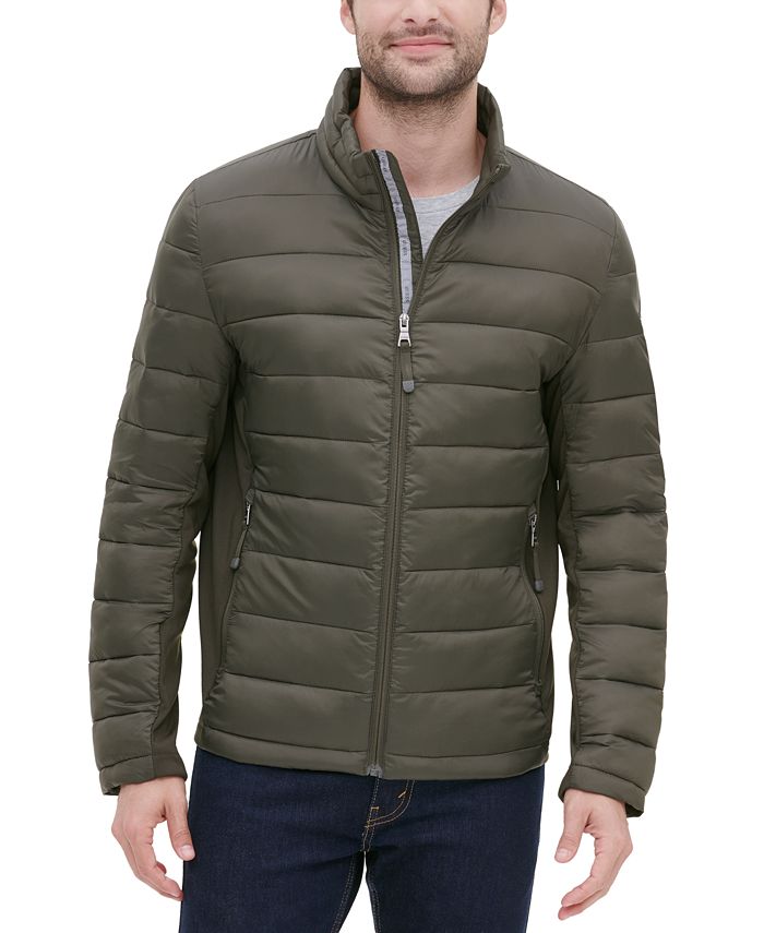 GUESS Men's Lightweight Puffer Jacket with Side Panels & Reviews