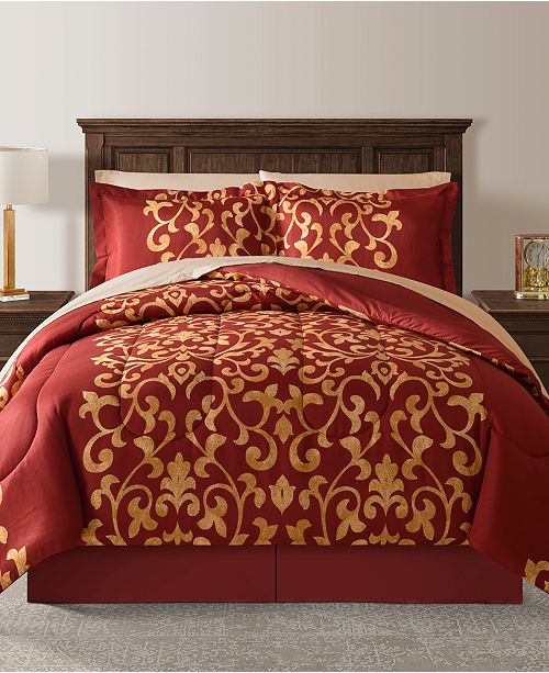 Fairfield Square Collection Palace Red Queen 8 Pc Comforter Set Reviews Bed In A Bag Bed Bath Macy S