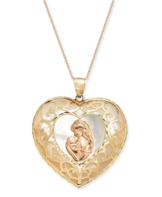 mother child necklace rose gold