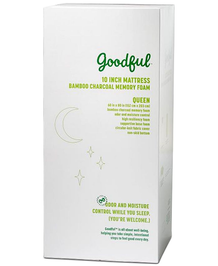 Goodful 10" Bamboo Charcoal Memory Foam Plush Mattress Full, Mattress