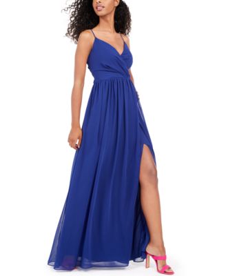 surplice chiffon gown